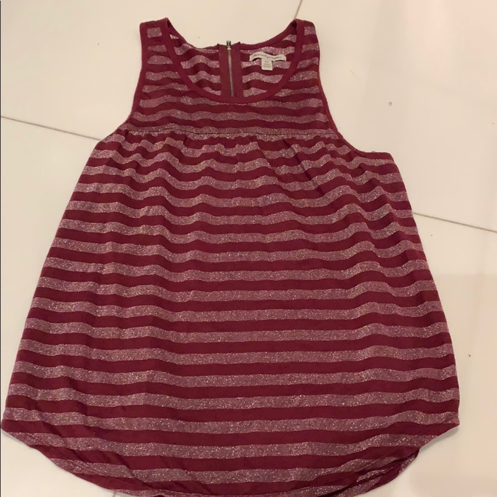 Burgundy Sparkle Striped Babydoll Size M